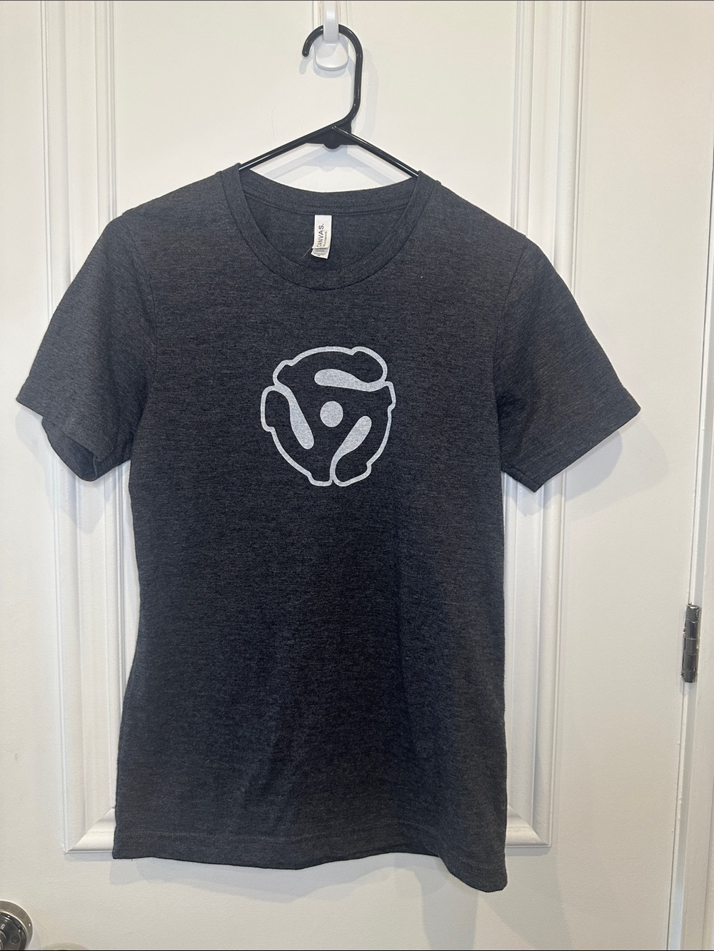 45 RPM Spindle adapter Charcoal Graphic Crewneck T-Shirt